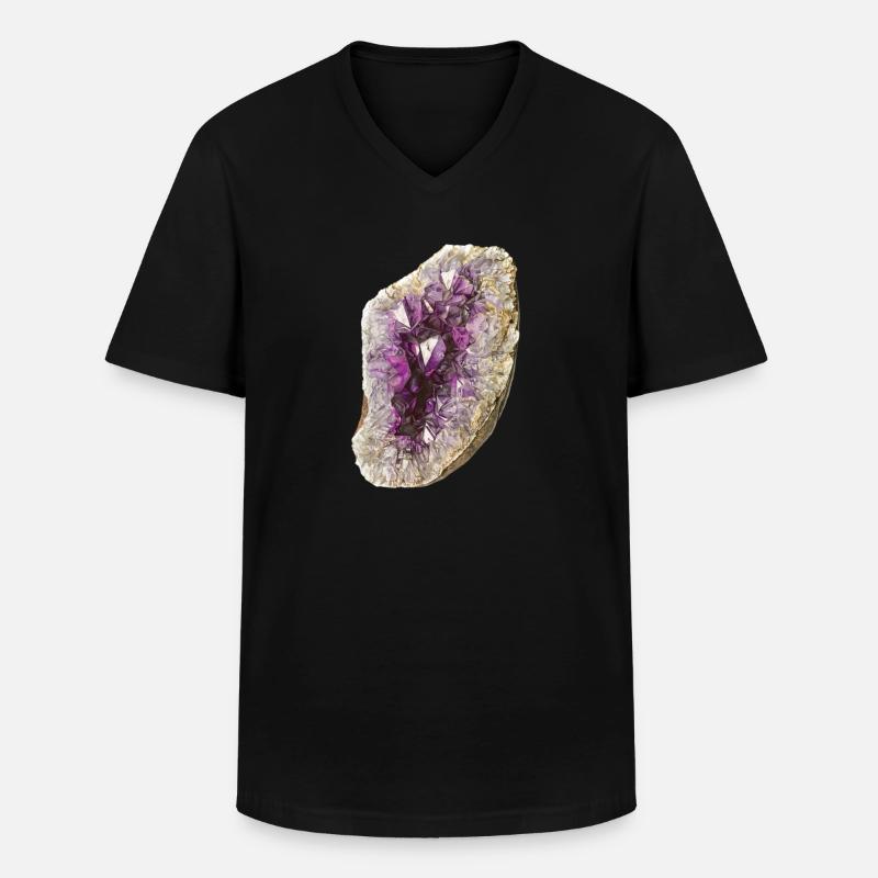 Amethyst Druse Zeichnung - Männer-T-Shirt mit V-Ausschnitt - Schwarz