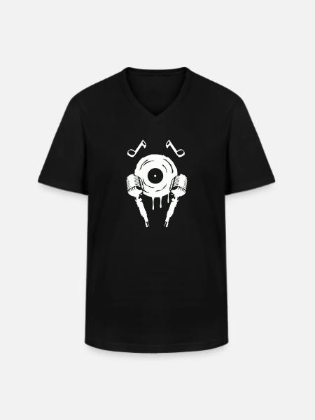 Mic Music Symbol - Men's V-Neck T-Shirt - black
