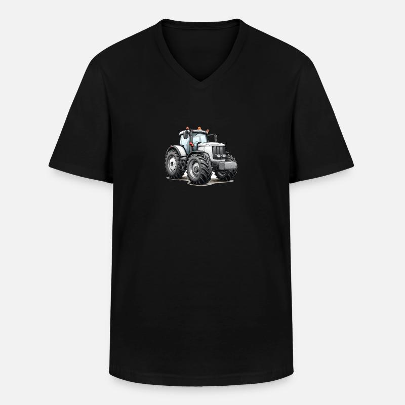 Niedlicher Traktor - Männer-T-Shirt mit V-Ausschnitt - Schwarz
