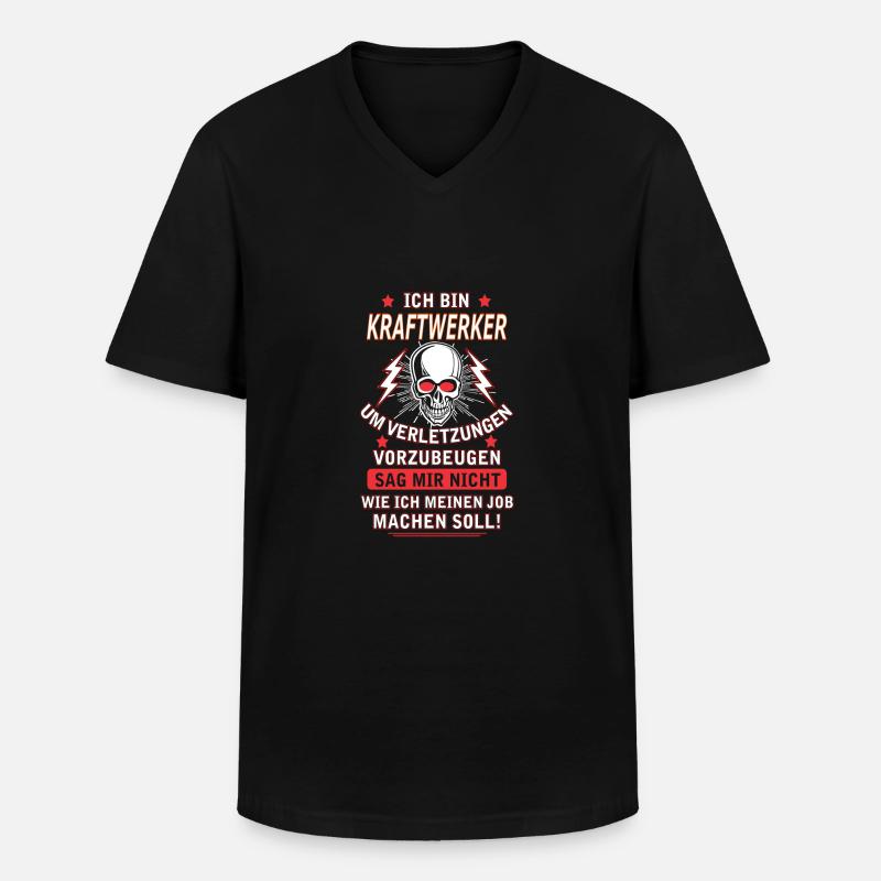 KRAFTWERKER - Männer-T-Shirt mit V-Ausschnitt - Schwarz