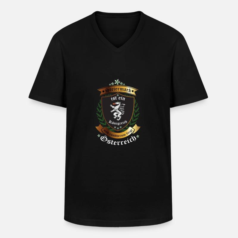 Steiermark - Männer-T-Shirt mit V-Ausschnitt - Schwarz