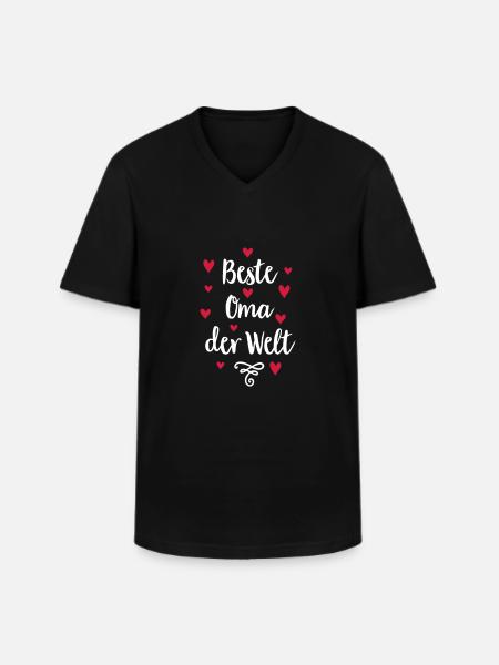 Oma - Männer-T-Shirt mit V-Ausschnitt - Schwarz