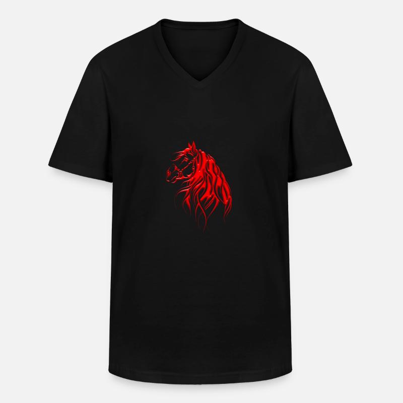 Pferd - Pferd - Renntier - Männer-T-Shirt mit V-Ausschnitt - Schwarz