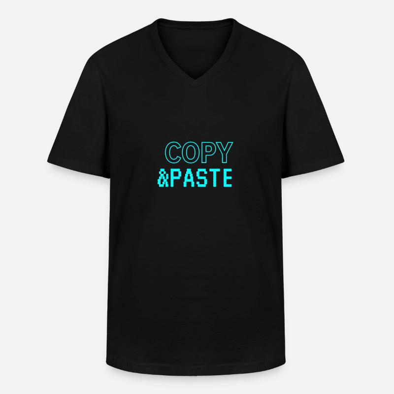 Copy & Paste - Männer-T-Shirt mit V-Ausschnitt - Schwarz
