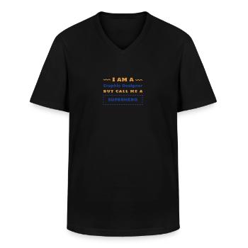 Je suis un designer graphique - T-shirt col V Homme - noir - Devant - AI Model Male 178 dark (178cm)