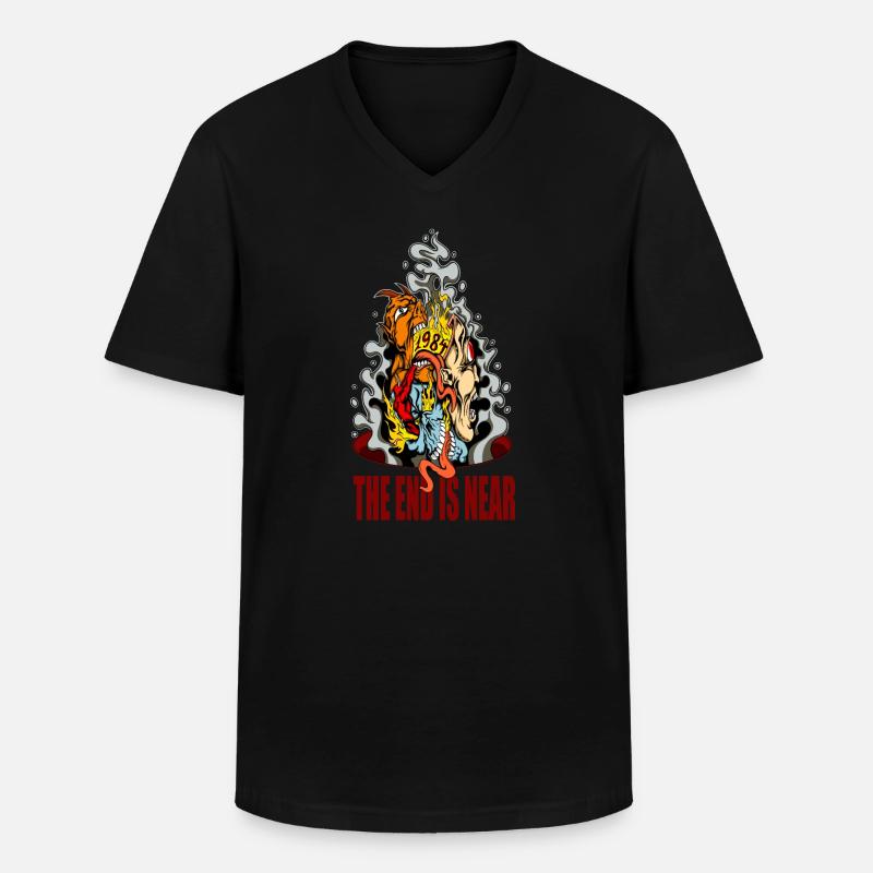 Das Ende ist nahe - Männer-T-Shirt mit V-Ausschnitt - Schwarz
