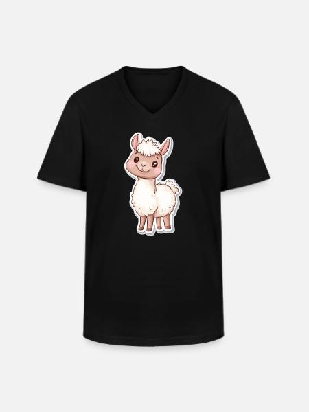 Llama Alpaca Llama Animal Gift - Men's V-Neck T-Shirt - black