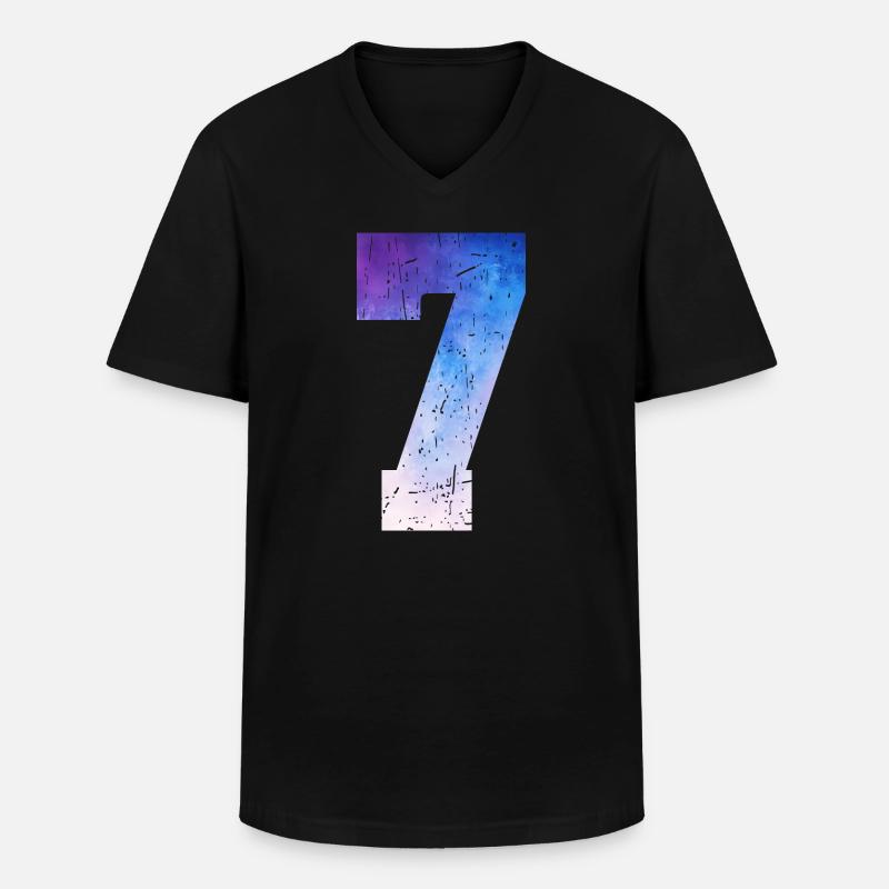 Ausgabe 7 – 7. Jubiläumsgeschenk - Männer-T-Shirt mit V-Ausschnitt - Schwarz