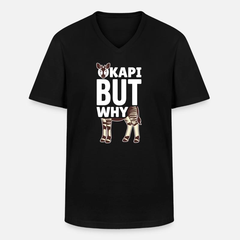 Okapi-liebhaber Okapi-tier Seltene Tierweltliebe - Männer-T-Shirt mit V-Ausschnitt - Schwarz