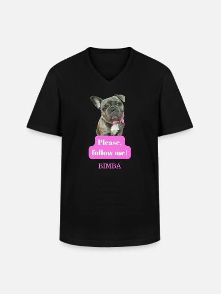 Société de chiot : Suis-moi - T-shirt col V Homme - noir