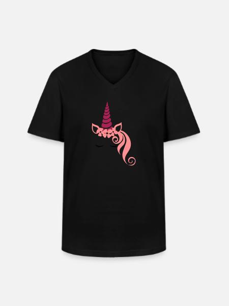 Unicorn - Männer-T-Shirt mit V-Ausschnitt - Schwarz