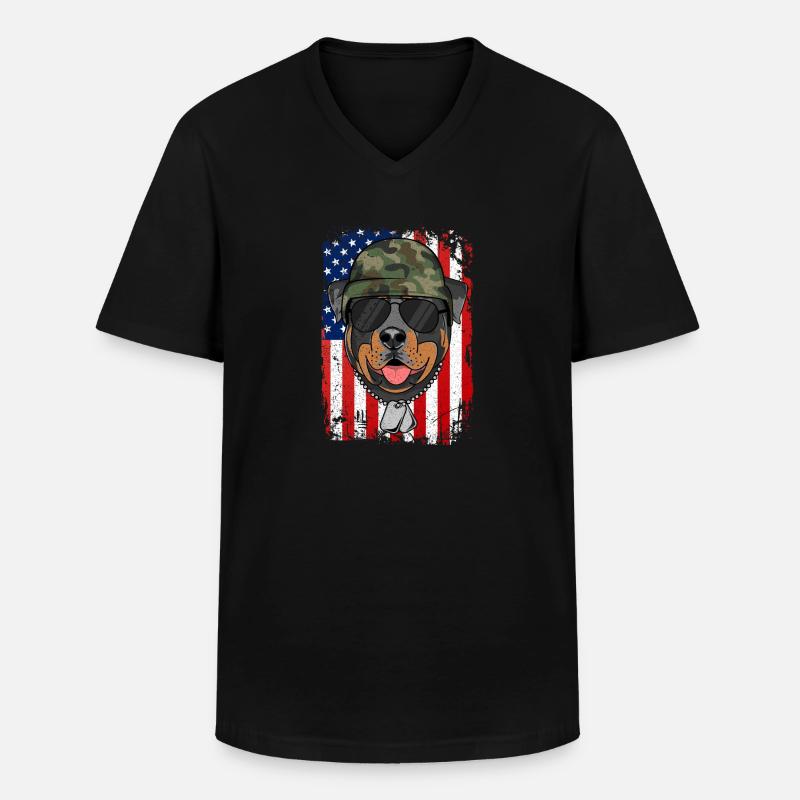 ROTTWEILER - Männer-T-Shirt mit V-Ausschnitt - Schwarz