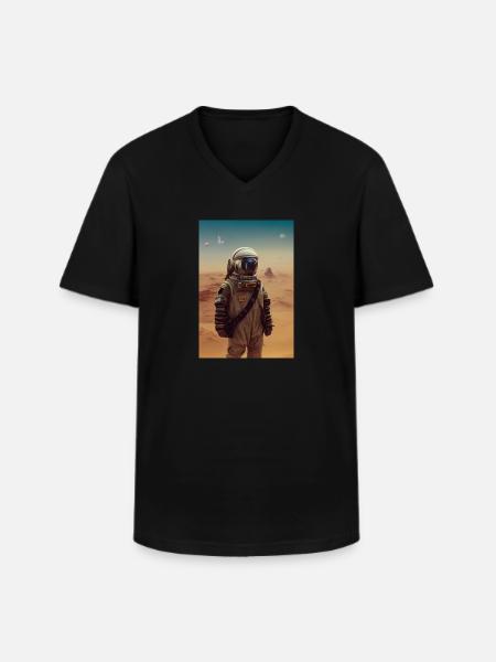 Astronaut Space Future Desert - Men's V-Neck T-Shirt - black