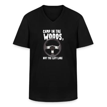 Camp In The Woods Nicht die linke Spur - Männer-T-Shirt mit V-Ausschnitt - Schwarz - Vorne - AI Model Male 178 dark (178cm)