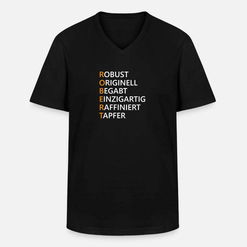 Robert Name Geschenk - Männer-T-Shirt mit V-Ausschnitt - Schwarz