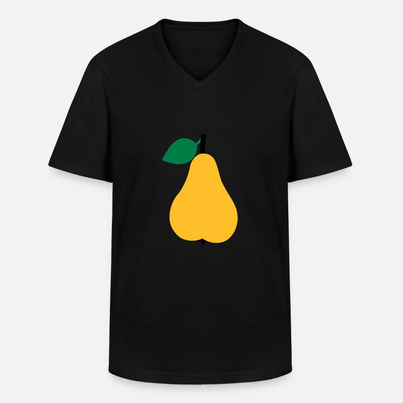 Birne - Männer-T-Shirt mit V-Ausschnitt - Schwarz