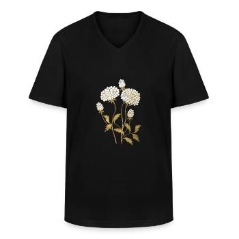 Flowers - Men's V-Neck T-Shirt - black - Front - AI Model Male 178 dark (178cm)