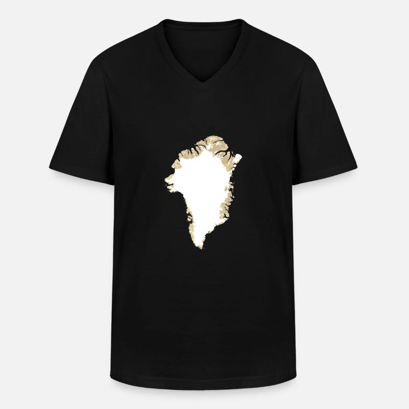 Grönland - T-shirt med V-ringning herr - svart