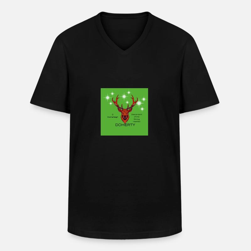 Doherty - Männer-T-Shirt mit V-Ausschnitt - Schwarz