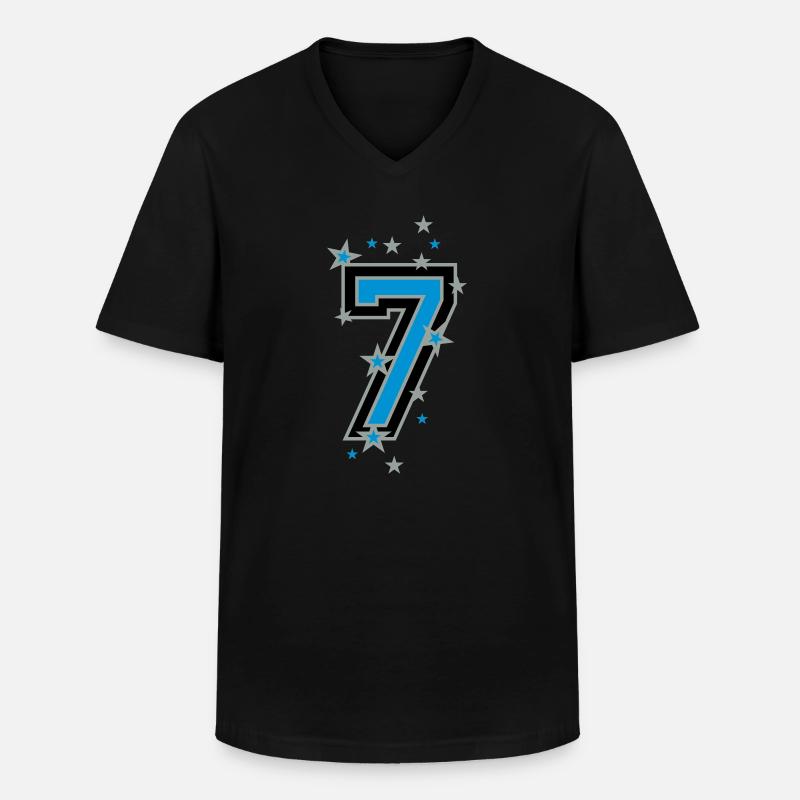 Die Nummer sechs 6 - Männer-T-Shirt mit V-Ausschnitt - Schwarz