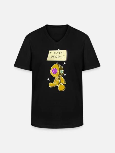 HATE PEOPLE - Männer-T-Shirt mit V-Ausschnitt - Schwarz