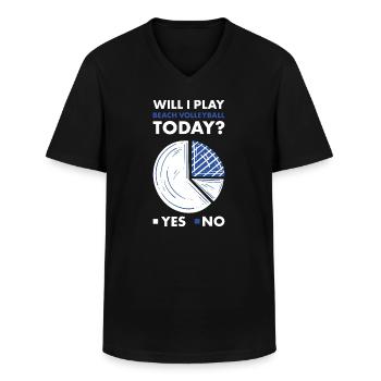 Sport vais-je jouer au volleyball de plage - T-shirt col V Homme - noir - Devant - AI Model Male 178 dark (178cm)