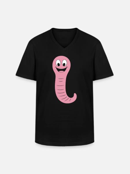 earthworm - Men's V-Neck T-Shirt - black