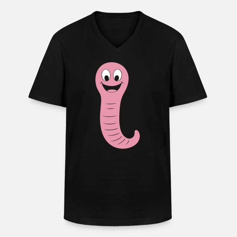 Regenwurm - Männer-T-Shirt mit V-Ausschnitt - Schwarz