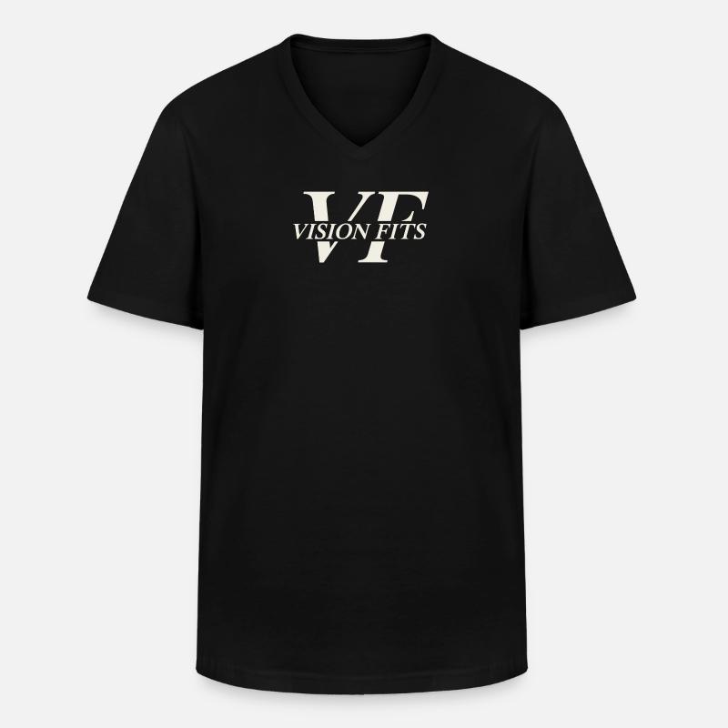VISON PASST - Männer-T-Shirt mit V-Ausschnitt - Schwarz