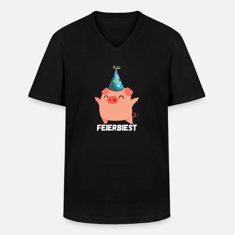 Feierbiest Party - Männer-T-Shirt mit V-Ausschnitt - Schwarz