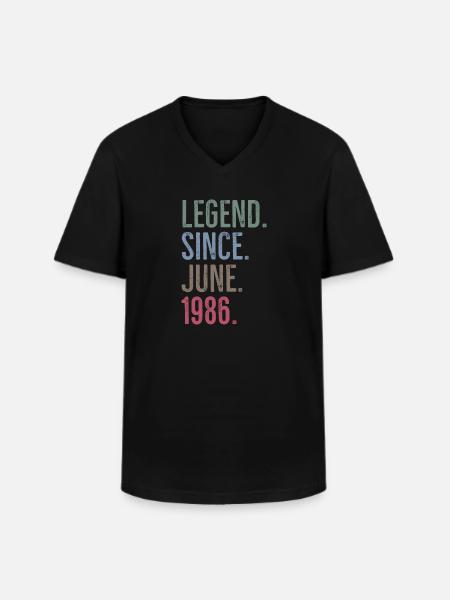 Legend Since June 1986 - Men's V-Neck T-Shirt - black