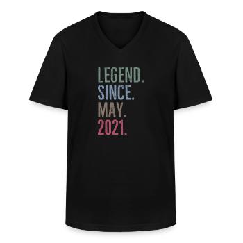 Legend Since May 2021 - Men's V-Neck T-Shirt - black - Front - AI Model Male 178 dark (178cm)
