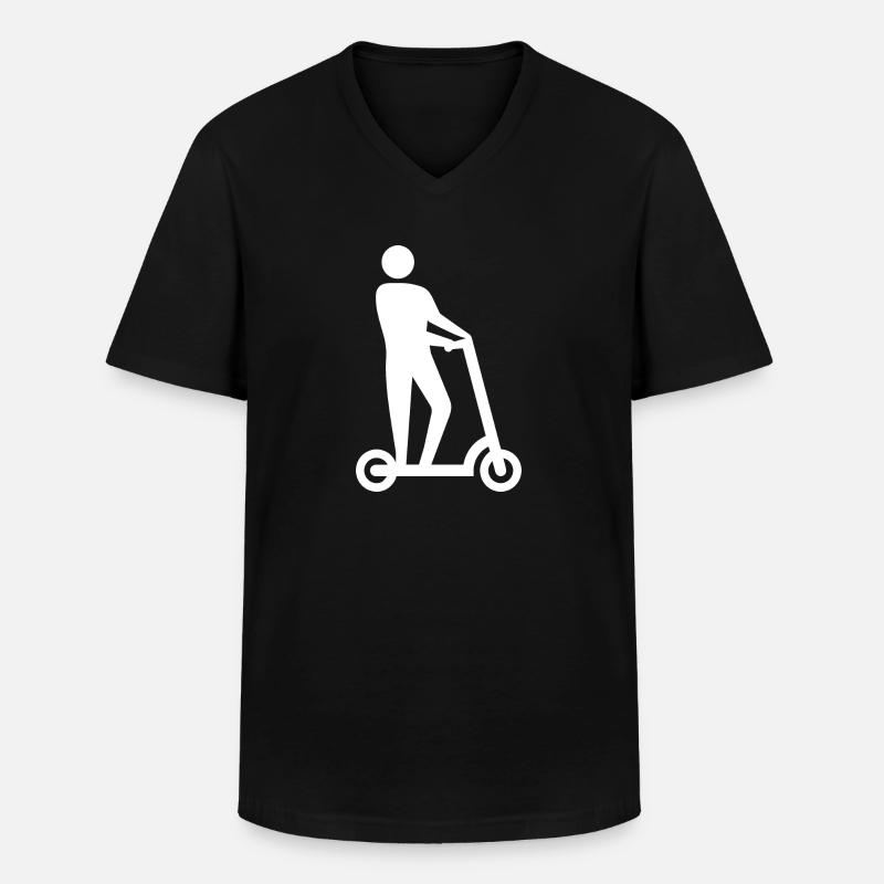 E-Scooter E-Roller Scooter - Männer-T-Shirt mit V-Ausschnitt - Schwarz
