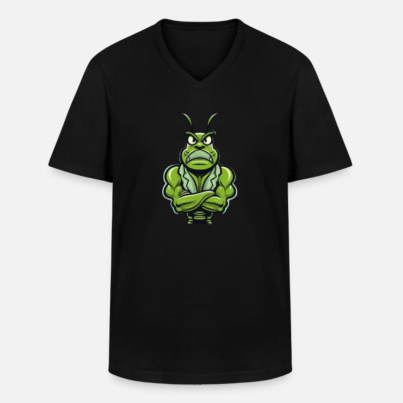 Bodybuilder Grashüpfer - Männer-T-Shirt mit V-Ausschnitt - Schwarz