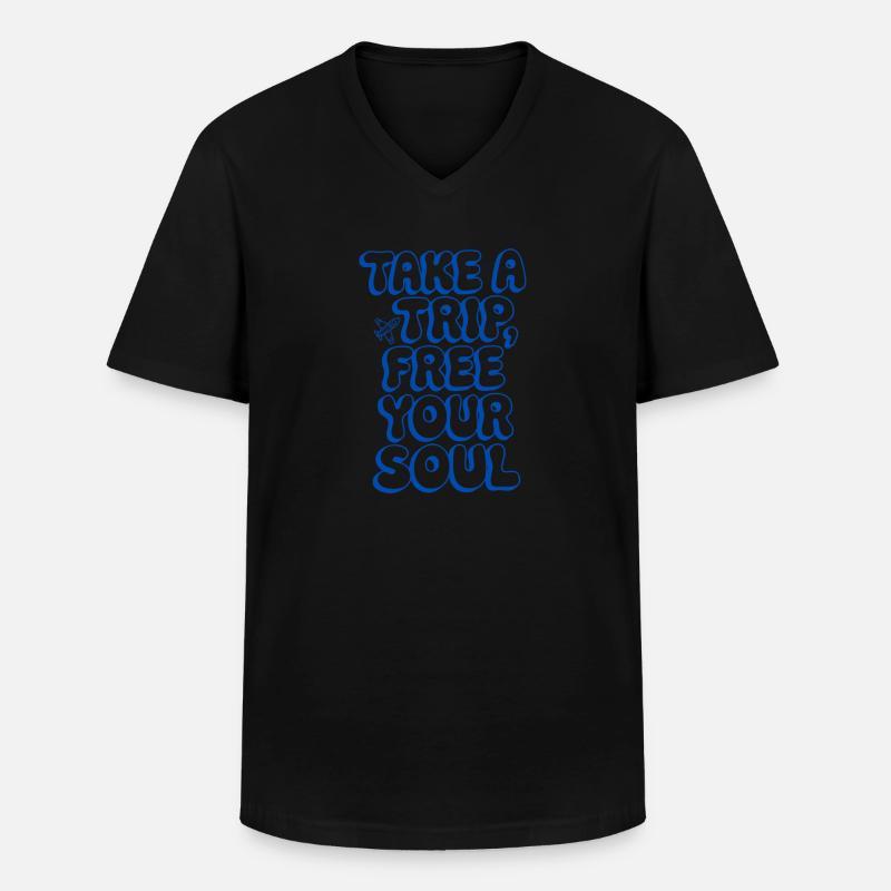 Reisen-Spruch-Eine Reise unternehmen... - Männer-T-Shirt mit V-Ausschnitt - Schwarz