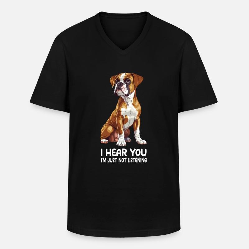 Boxer - Männer-T-Shirt mit V-Ausschnitt - Schwarz