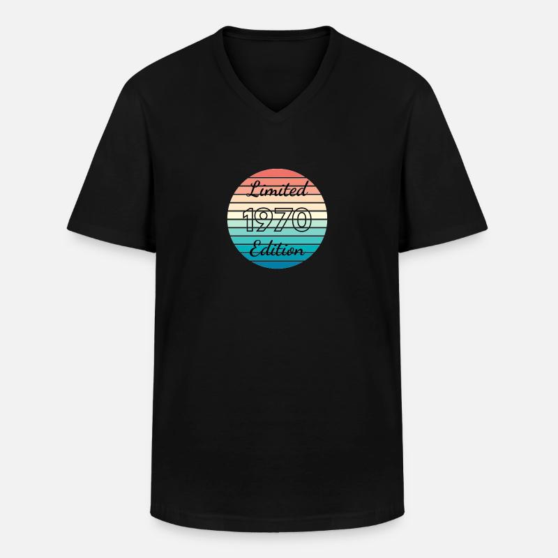Limitierte Auflage 1970 - Männer-T-Shirt mit V-Ausschnitt - Schwarz