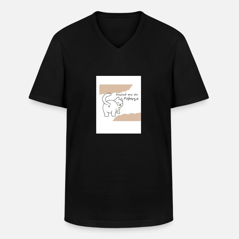 Poperze - Männer-T-Shirt mit V-Ausschnitt - Schwarz