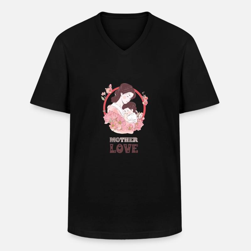 Mutterliebe - Männer-T-Shirt mit V-Ausschnitt - Schwarz