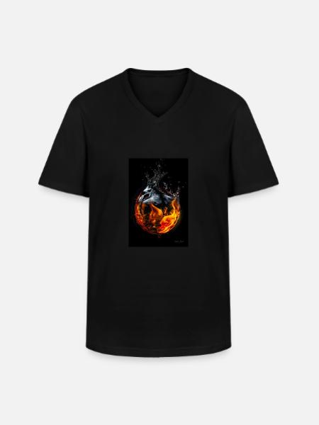 Drops fire 6 - Men's V-Neck T-Shirt - black