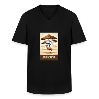 Africa where the wild things are - Männer-T-Shirt mit V-Ausschnitt - Schwarz - Vorne - AI Model Male 178 dark (178cm)