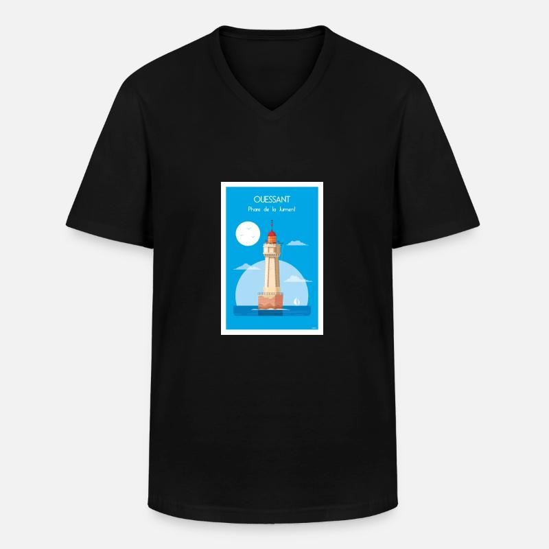 DER LEUCHTTURM VON MARE - Männer-T-Shirt mit V-Ausschnitt - Schwarz