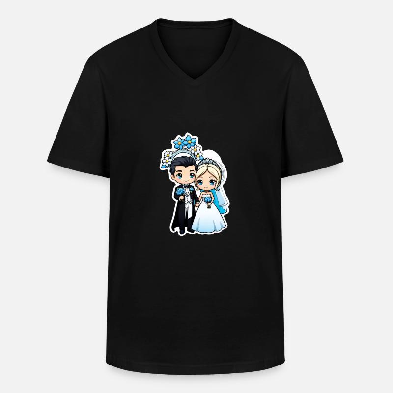 Just Married - Zur Hochzeit - Männer-T-Shirt mit V-Ausschnitt - Schwarz