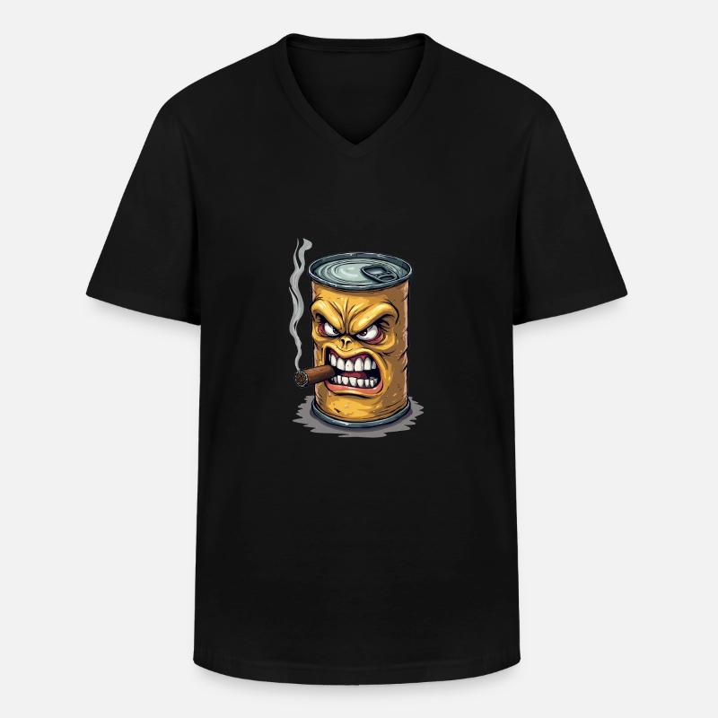 Blechdose - Männer-T-Shirt mit V-Ausschnitt - Schwarz