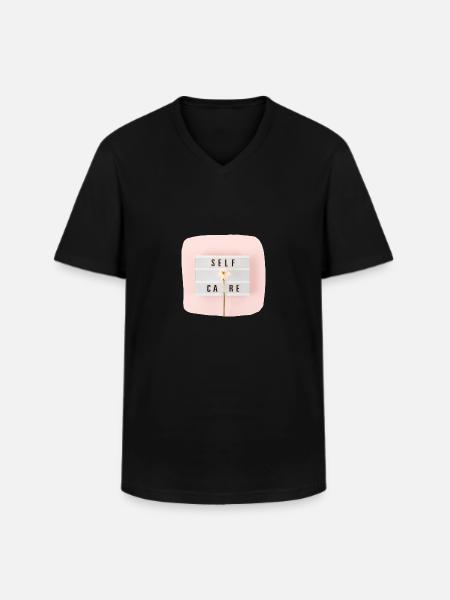 SELFCARE - Männer-T-Shirt mit V-Ausschnitt - Schwarz