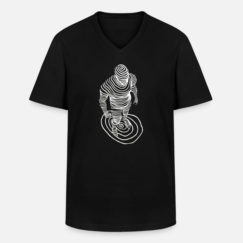 Prise de conscience - T-shirt col V Homme - noir