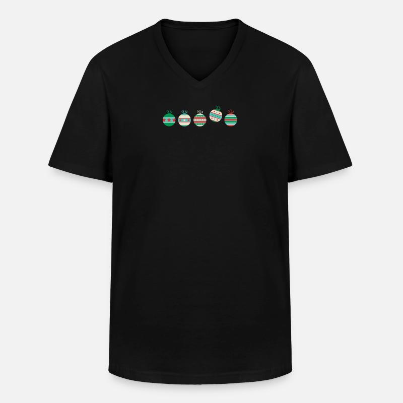 Weihnachtskugelset 2 - Männer-T-Shirt mit V-Ausschnitt - Schwarz