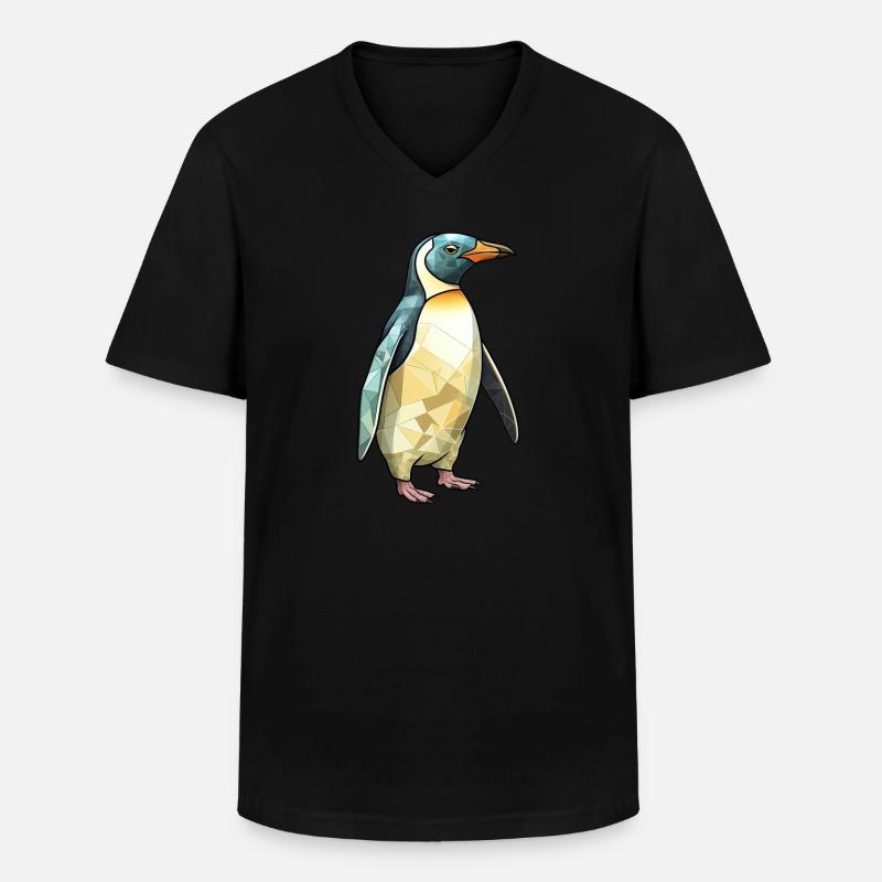 Cooler Pinguin - Männer-T-Shirt mit V-Ausschnitt - Schwarz