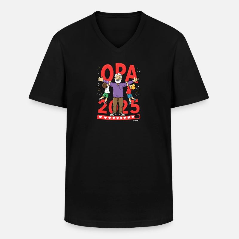 Opa 2019 - 2015 Loading - Männer-T-Shirt mit V-Ausschnitt - Schwarz