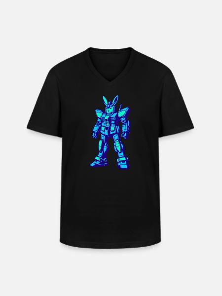 Méca Lapin III - T-shirt col V Homme - noir